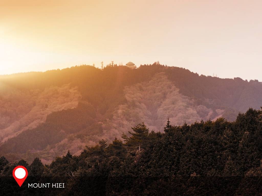 Mount Hiei sunset view from Kyoto, Kyoto, Japan