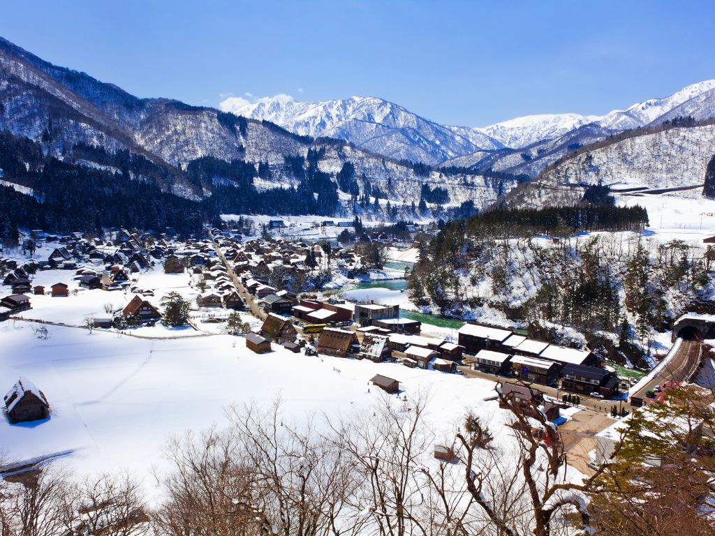 View of Shirakawa during winter in Shirakawa, Shirakawa, Japan