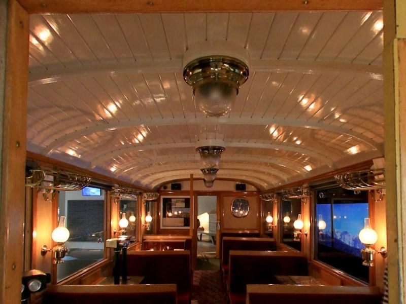 Inside the Jungfrau Railway Car, World Nature Forum in Brig, Switzerland