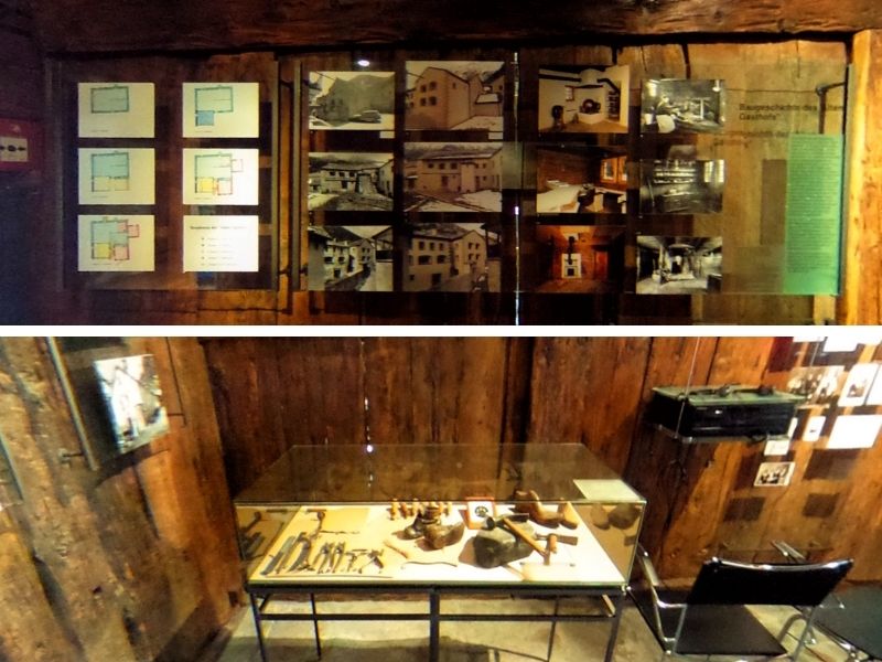Photos of the village and the things used by the villagers of Simplon Dorf inside Museo Sempione, Brig, Switzerland