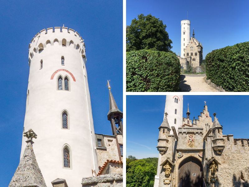 4 —Different views of the main building of Lichtenstein Castle, Germany