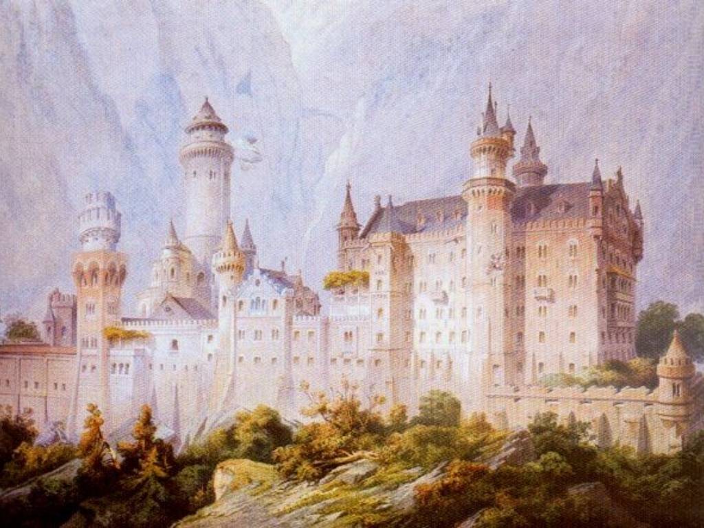 Plan drawing of Neuschwanstein Castle, Germany