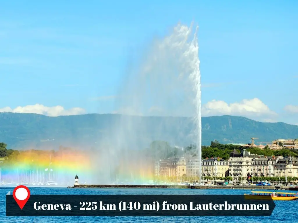 Distance of Geneva from Lauterbrunnen, Switzerland