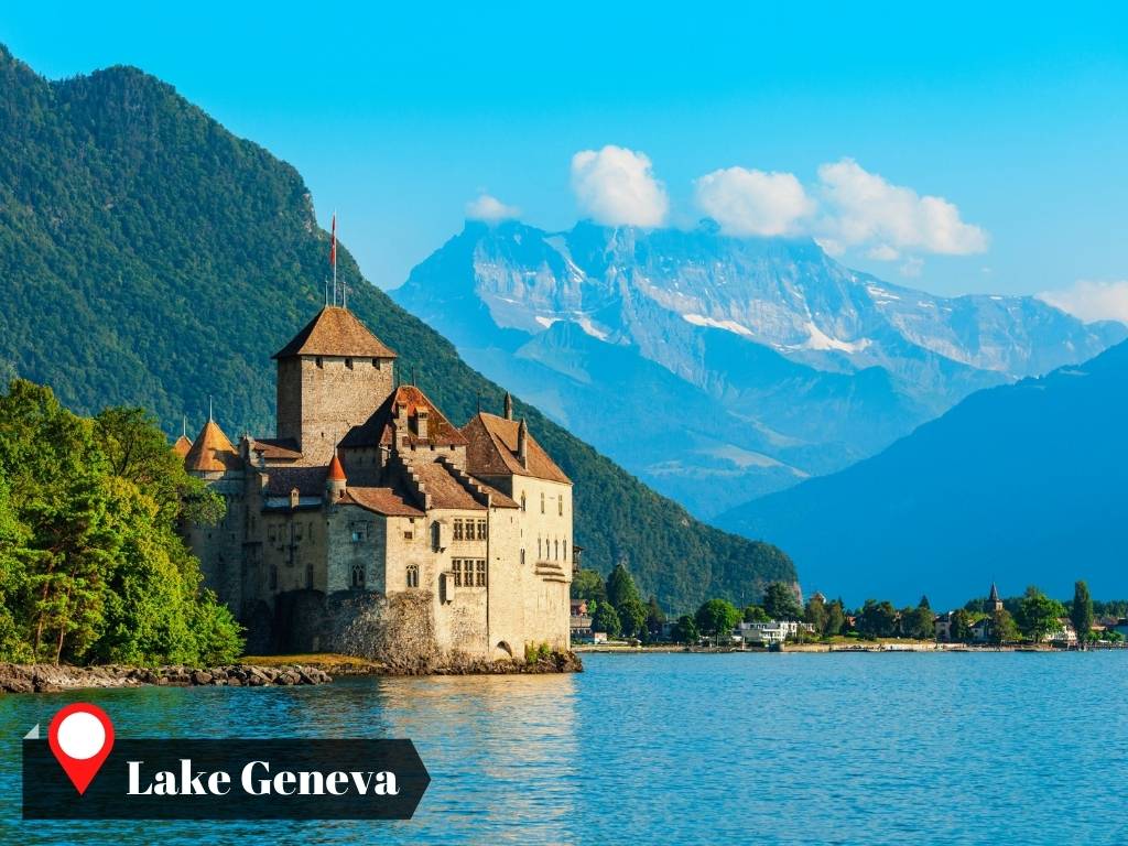 Chillon Castle, Lake Geneva, Swiss Alps