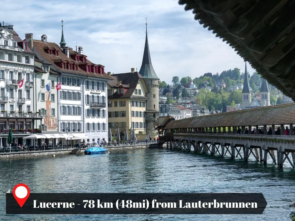 Distance of Lucerne to Lauterbrunnen, Switzerland