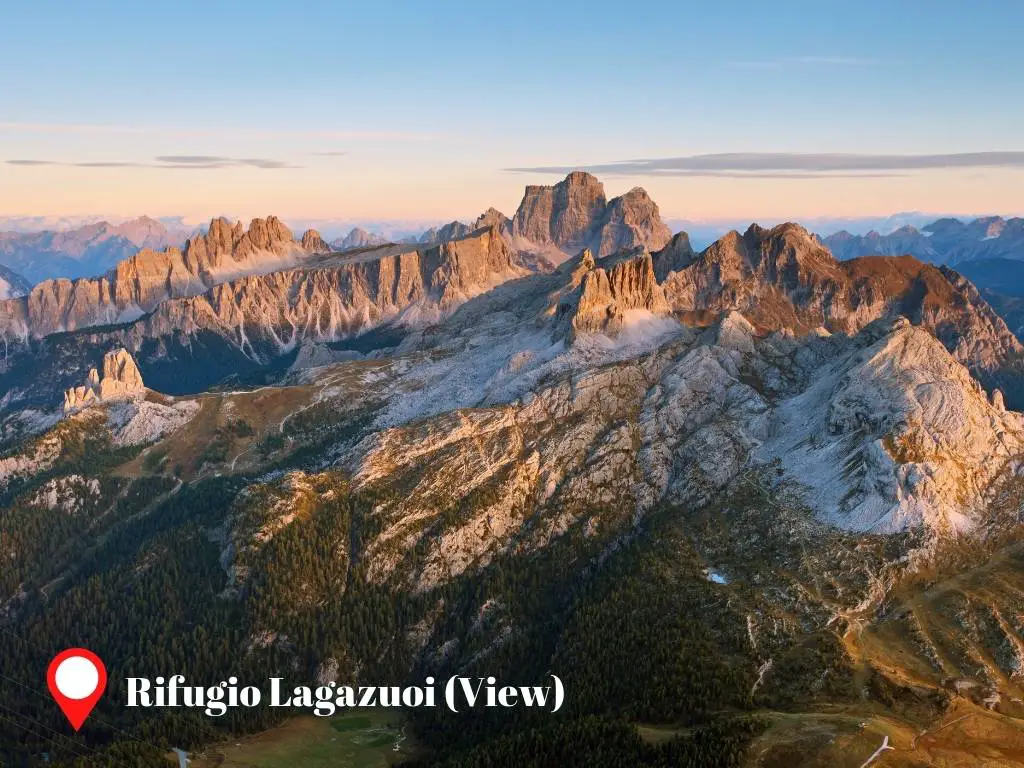 View from Rifugio Lagazuoi, place near Cortina d'Ampezzo, Italy