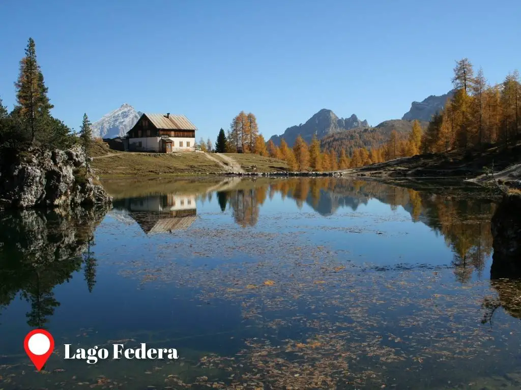Lago Federa in Croda da Lago, place near Cortina d'Ampezzo, Italy