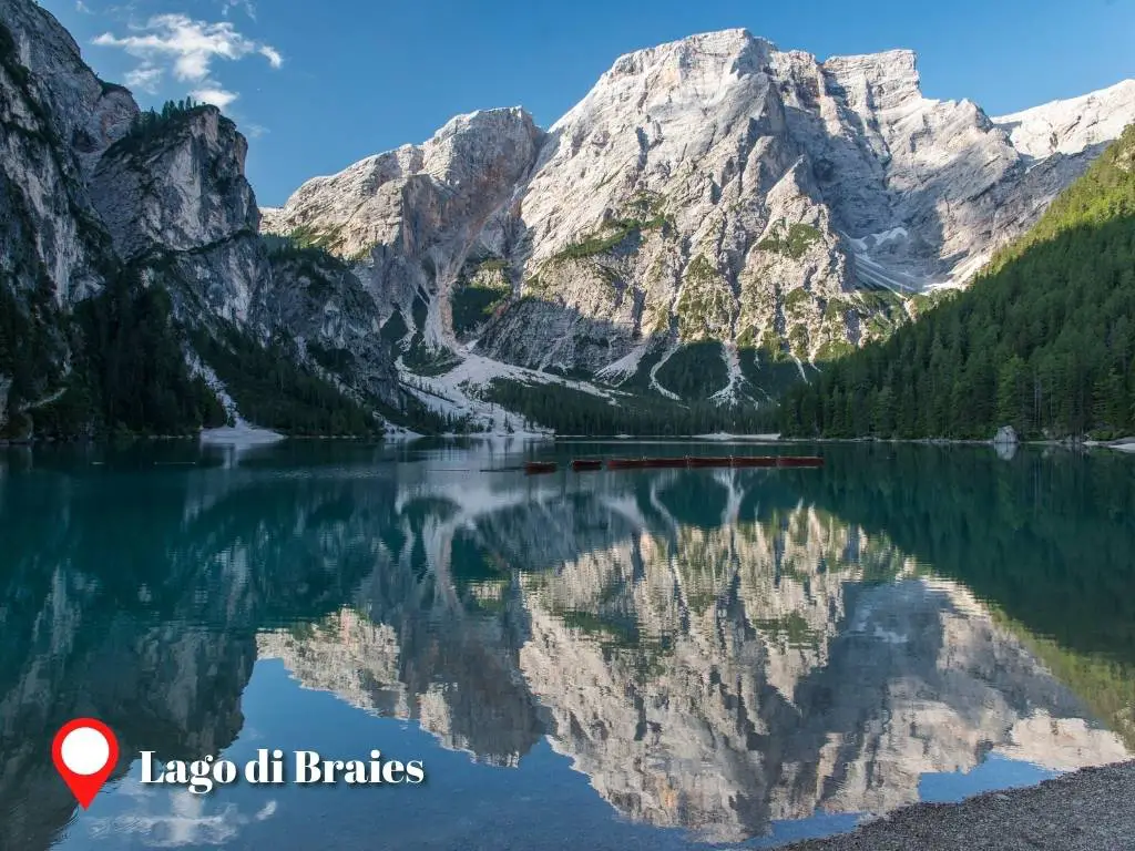 Lago di Braies, place near Cortina d'Ampezzo, Italy