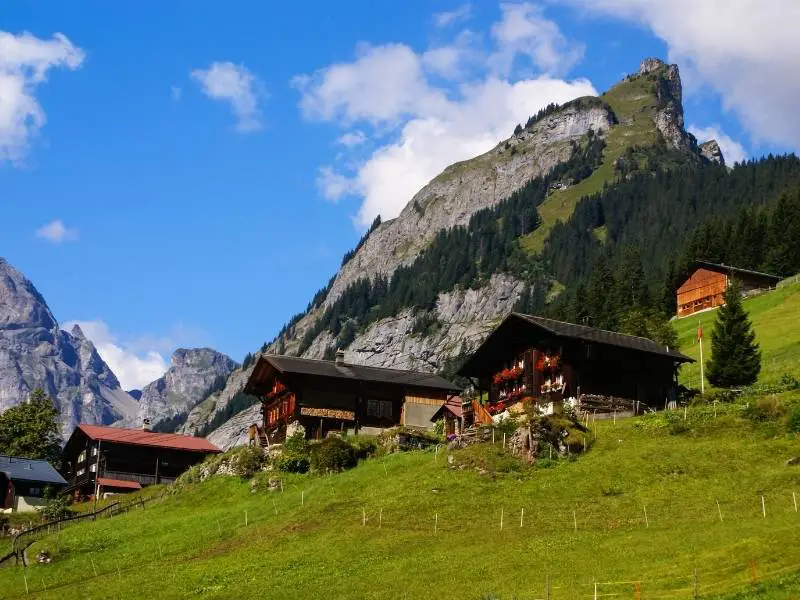 Gimmelwald, one of the villages of Lauterbrunnen Valley in Switzerland