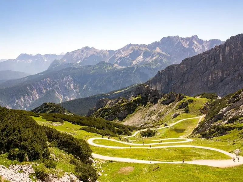 Meandering hiking trails in Bavarian Alps Garmisch Partenkirchen