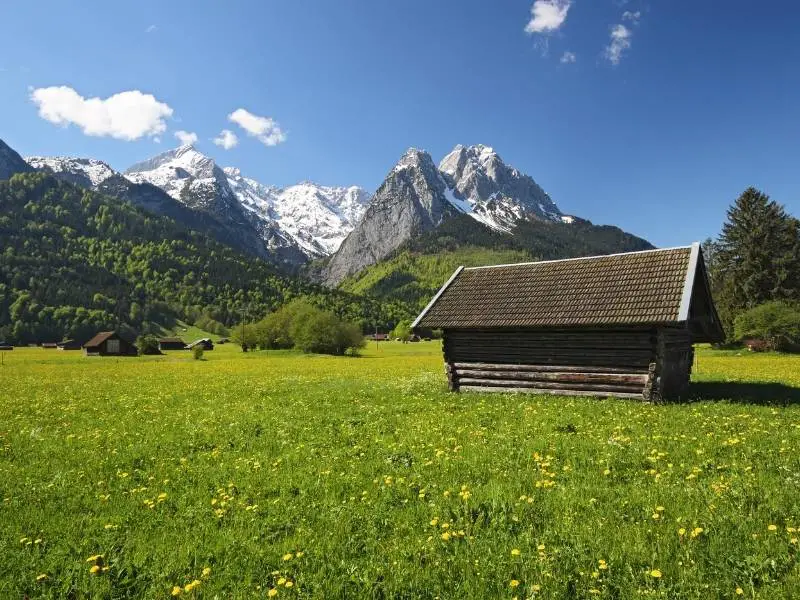 The rustic meadows of Garmisch-Partenkirchen
