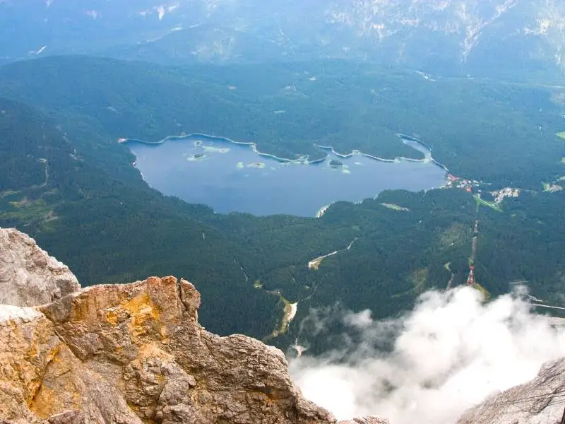 View of Eibsee from Zugspitze