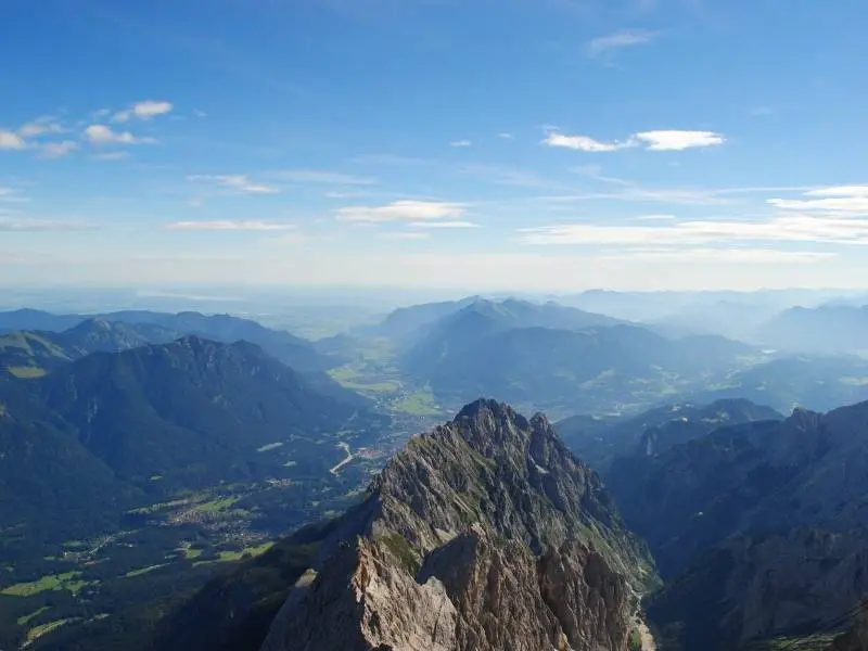 Bird's eyeview of Garmisch-Partenkirchen from Zugspitze