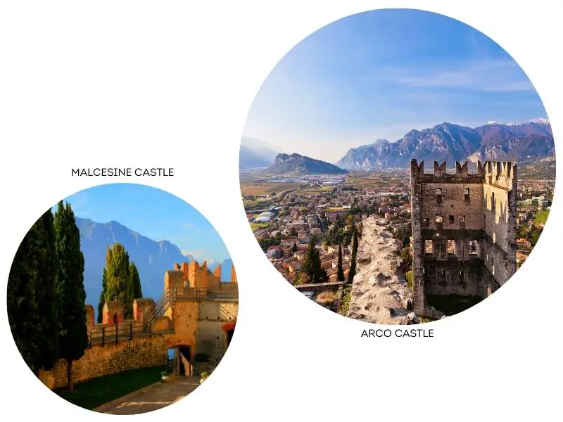 Instagrammable spots in lake Garda: malcesine castle, arco castle