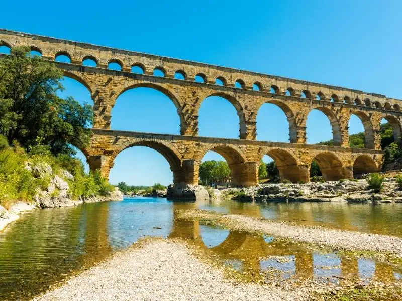 Pont du Gard from the river, Reason to visit Avignon