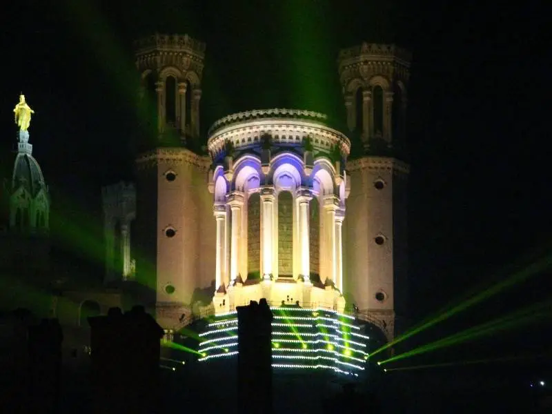 Reason to visit Lyon France 26_ Light show in Fourviere Cathedral