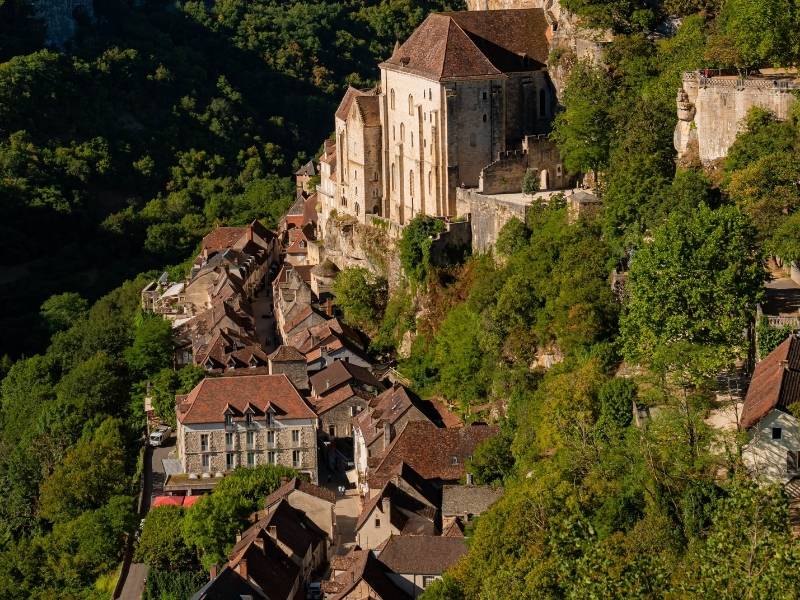 Rocamadour, France - Drone shot of Cite Medievale
