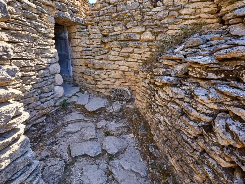 Gordes, France - Village des Bories entrance to a stone house
