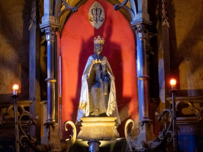 Rocamadour, France - The statue of the Black Madonna