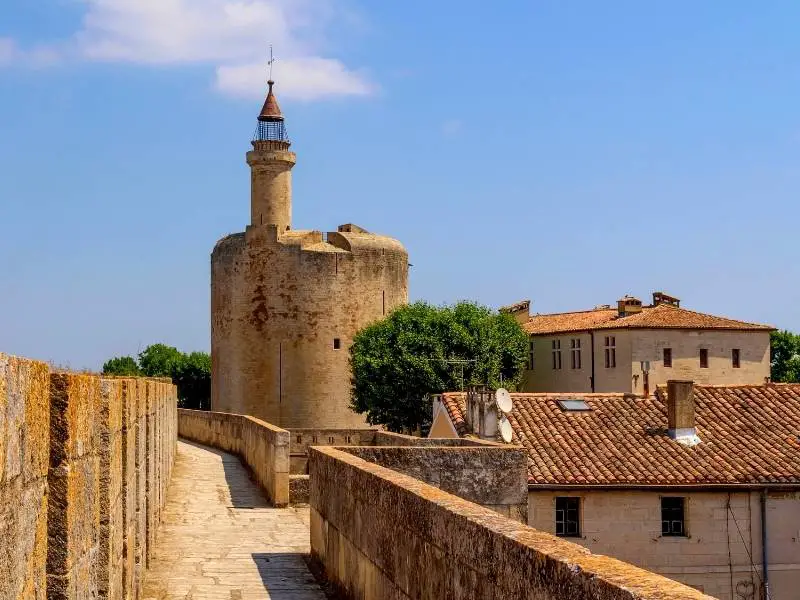 Aigues Mortes France, View of Constance tower from the ramparts