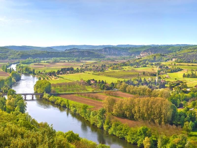 Domme France, View of the Dordogne River from Domme