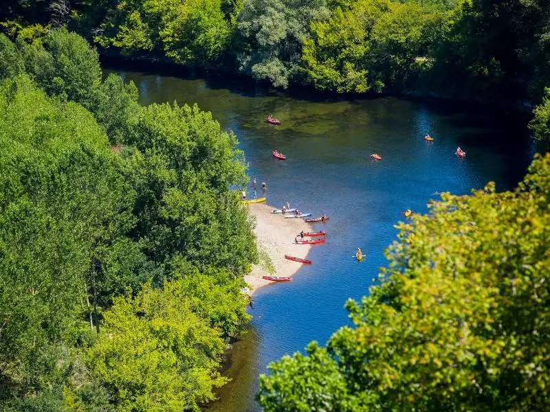 Domme France, A small beach in the Dordogne River
