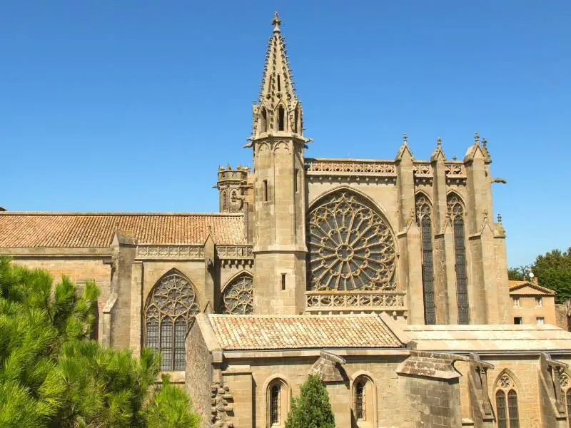 Carcassonne France, Basilique Saint Nazaire and its elegant gothic exteriors