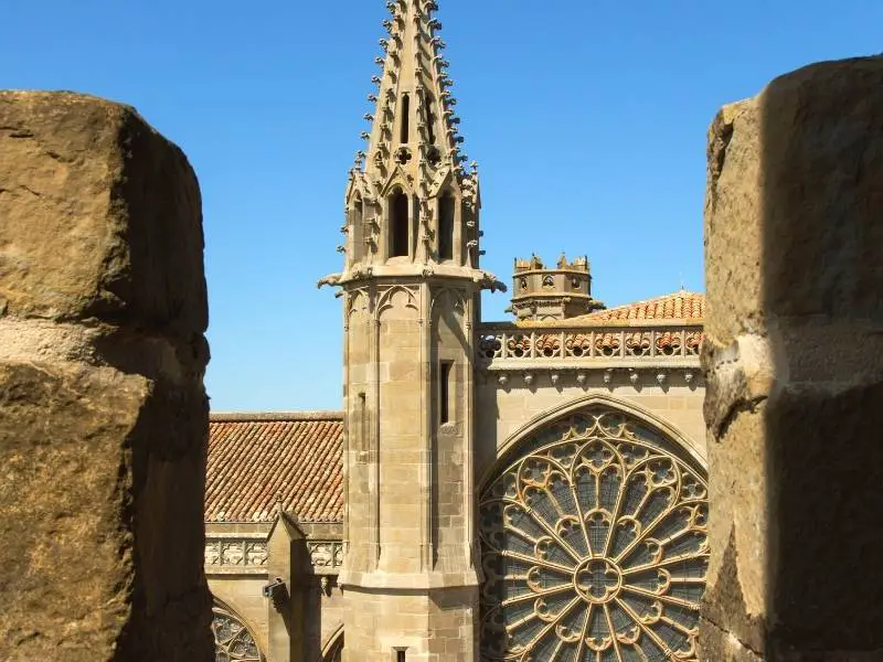 Carcassonne France, Close up view of Basilique Saint Nazaire