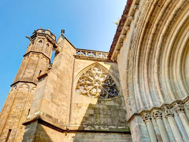Carcassonne France, View from the Romanesque portal of Basilique Saint Nazaire