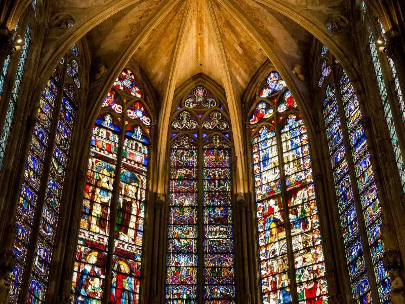 Carcassonne France, Stained glass windows of Basilique Saint Nazaire's choir