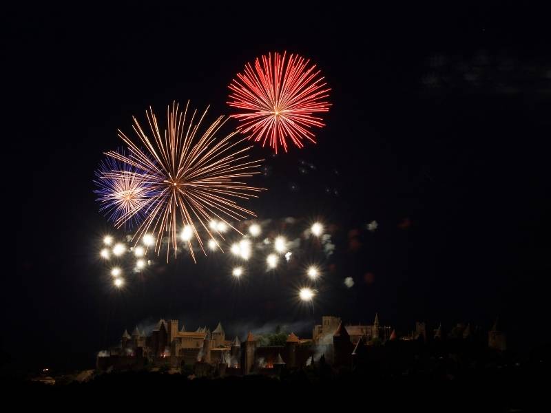 Carcassonne France, Fireworks in Carcassonne Festival