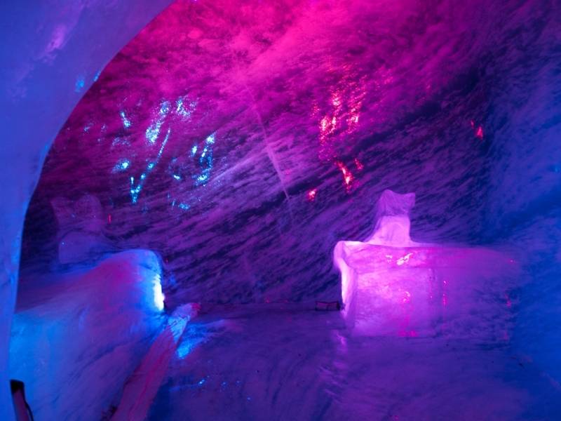 Chamonix France, Ice sculptures in Mer de Glace (Ice Cave)