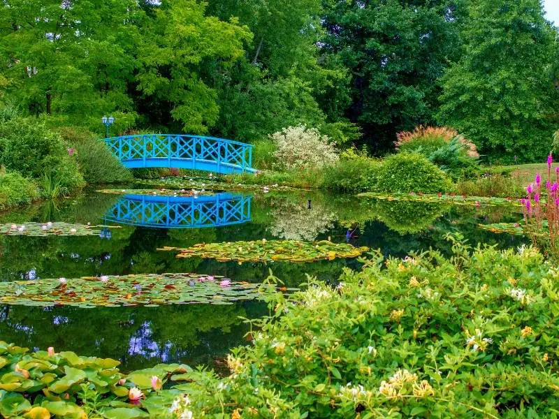 Domme France, A bridge in Water Gardens of Carsac