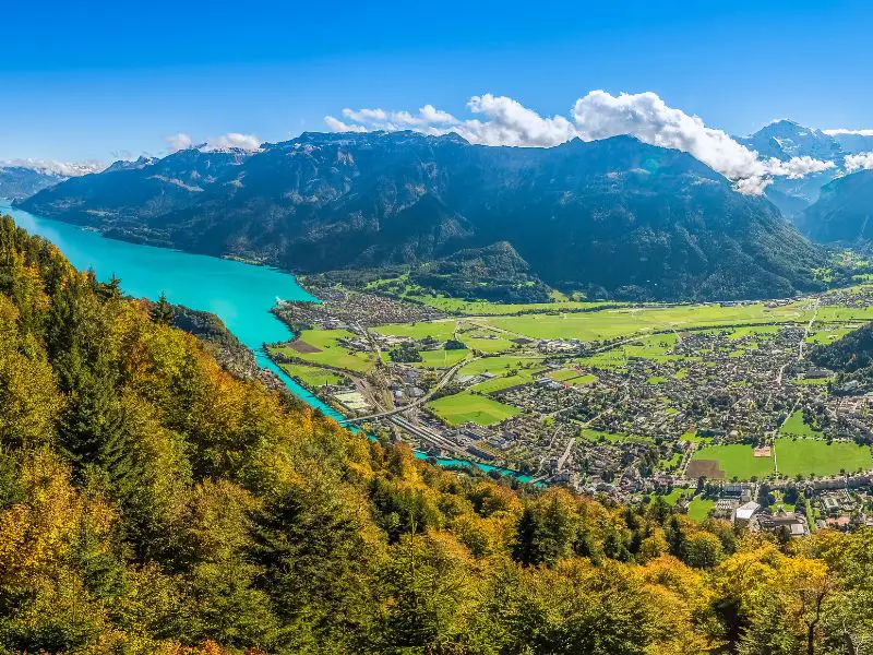 Interlaken Switzerland, Harder Kulm, Lake Brienz