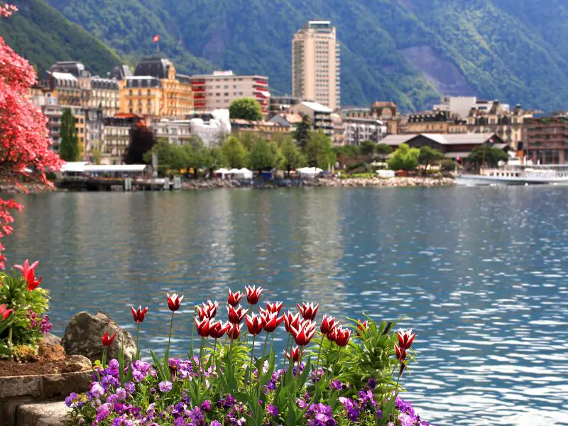 View from the lakeside promenade, Montreux, Switzerland