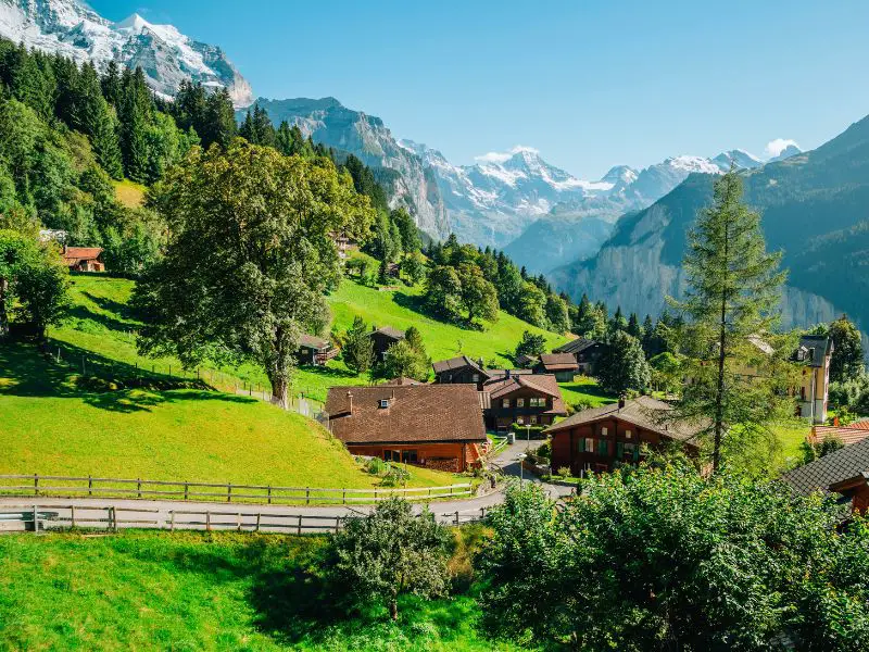 Wengen, one of the villages of Lauterbrunnen Valley in Switzerland
