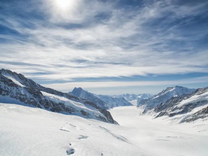 Grindelwald Switzerland, View of Aletsch Glacier from Jungfraujoch