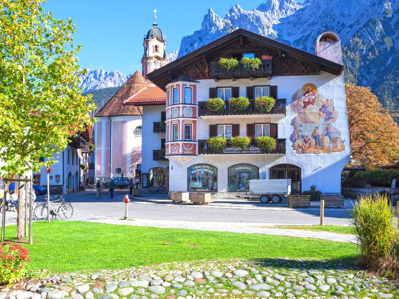 Mittenwald Germany, Beautiful scenery of the houses and mountains 
