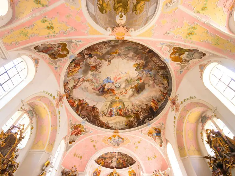 Oberammergau Germany, Frescoes in the church