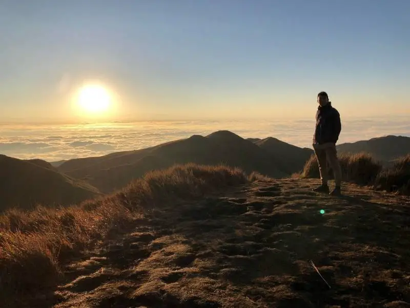 Hiking Mount Pulag, Philippines, Sunrise and sea of clouds