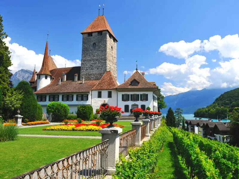 6 of 14 days in Switzerland (itinerary), visiting the top destinations in Lake Thun which are Saint Beatus Caves and Spiez
