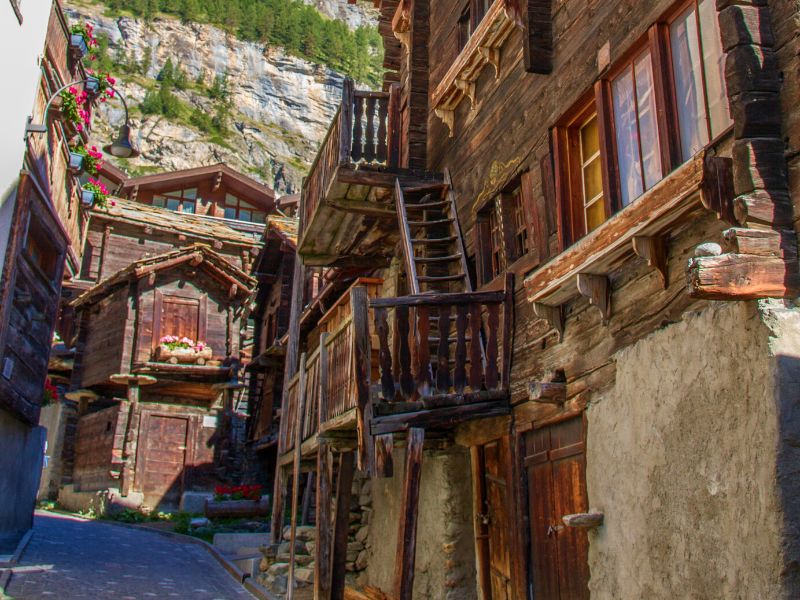 Zermatt Switzerland, Traditional houses, a preserved culture in Zermatt
