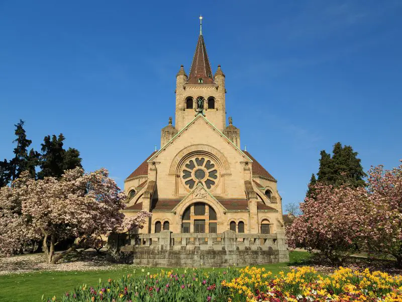 Basel Switzerland, Saint Paul's Church springtime