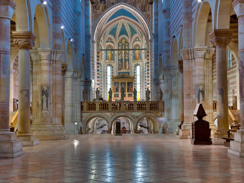 interiors of San Zeno Basilica, Verona, Italy