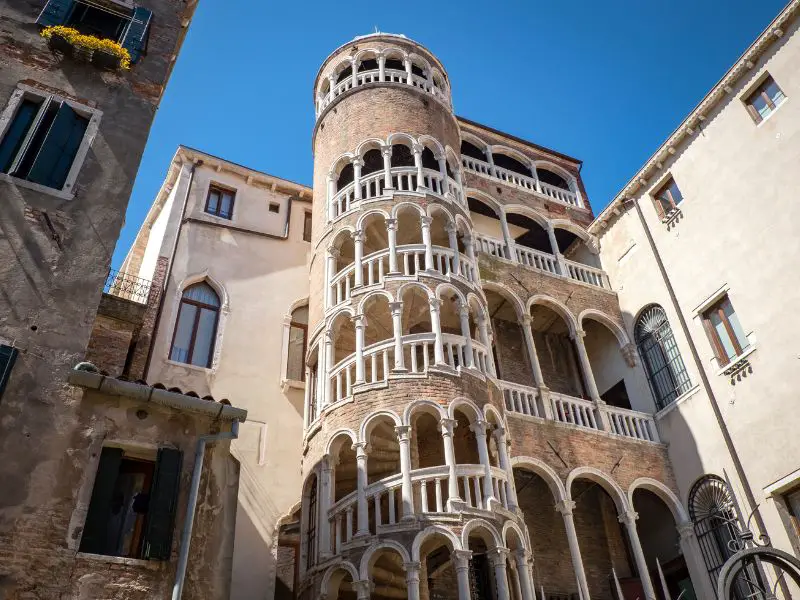 Beautiful Building in Venice, Palazzo Contarini del Bovolo seen from below