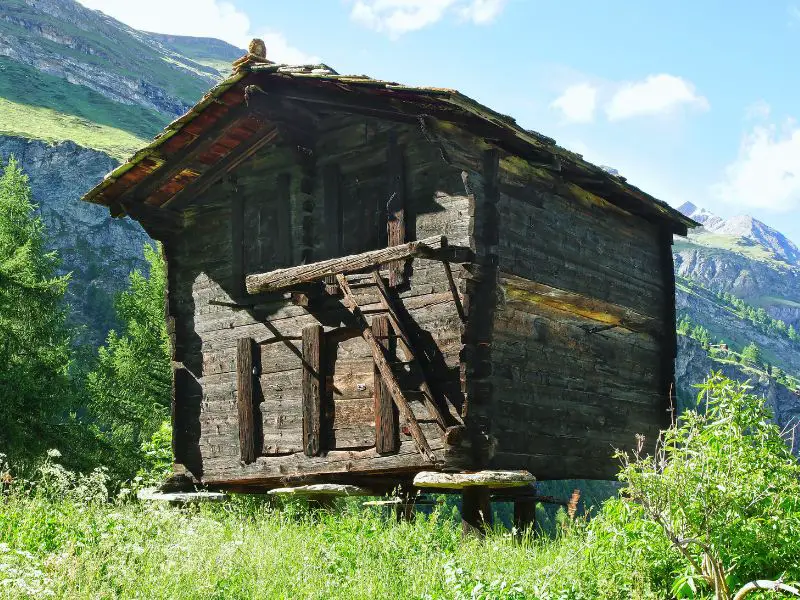 An old barn in the Hamlet of Herbrigg, Zermatt, Switzerland