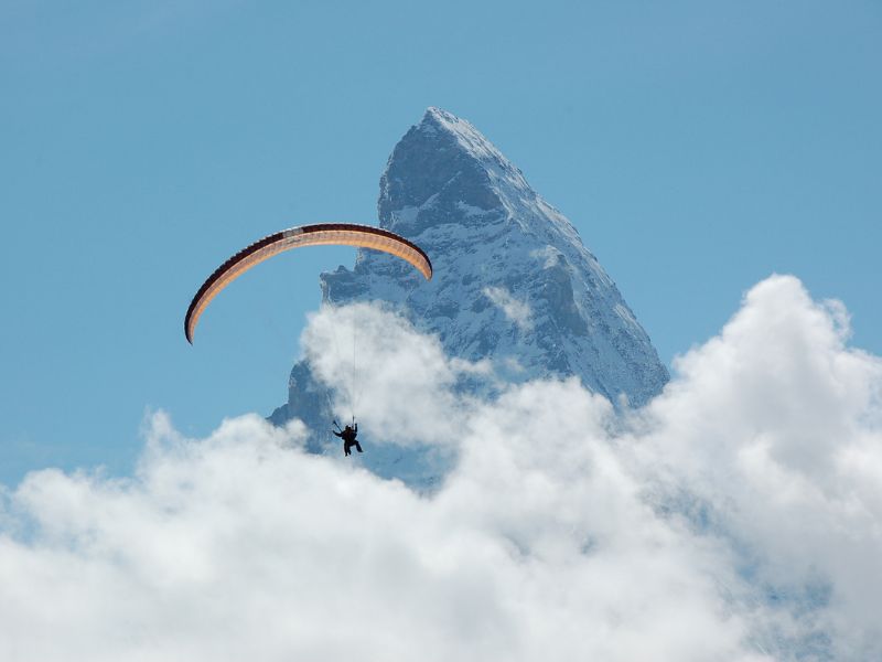 Zermatt Switzerland, Paragliding in Zermatt